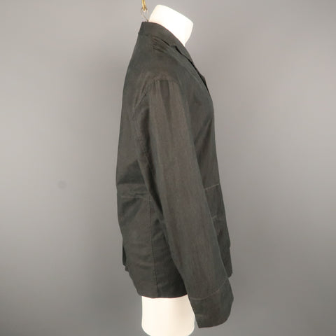 DOLCE & GABBANA 40 Gray Solid Cotton Notch Lapel  Sport Coat