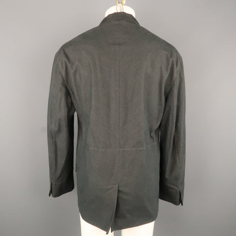 DOLCE & GABBANA 40 Gray Solid Cotton Notch Lapel  Sport Coat