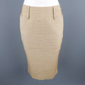 DOLCE & GABBANA Size 2 Beige Silk Pencil Skirt DOLCE & GABBANA