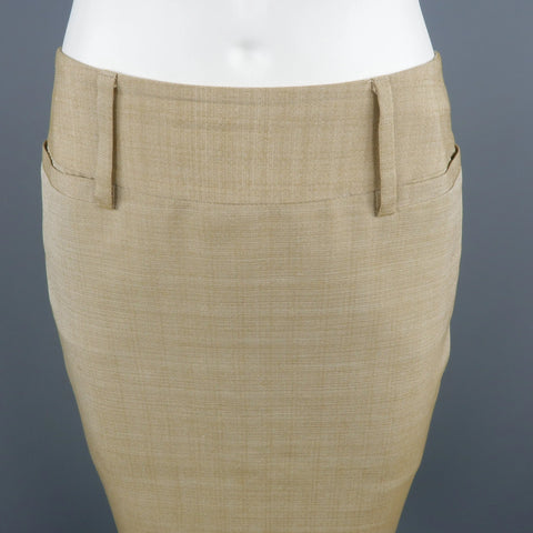 DOLCE & GABBANA Size 2 Beige Silk Pencil Skirt DOLCE & GABBANA