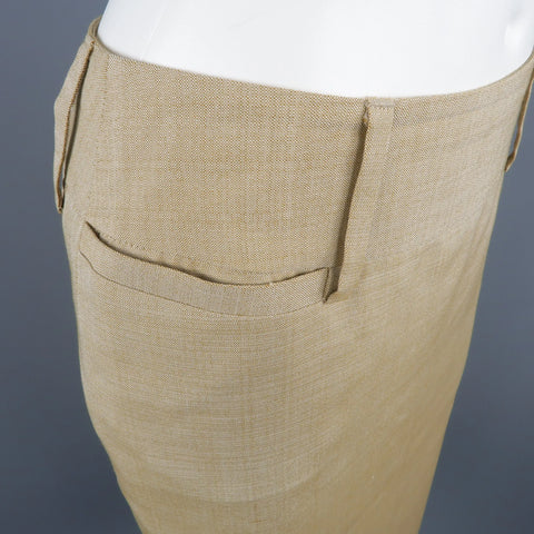 DOLCE & GABBANA Size 2 Beige Silk Pencil Skirt DOLCE & GABBANA