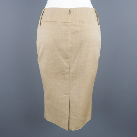 DOLCE & GABBANA Size 2 Beige Silk Pencil Skirt DOLCE & GABBANA