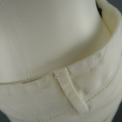 DOLCE & GABBANA Size 6 White Stretch Cotton Moto Detail Skinny Pants