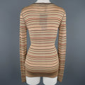 DOLCE & GABBANA Size 8 Beige Rayon / Silk Striped Scoop Neck Cardigan DOLCE & GABBANA