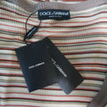 DOLCE & GABBANA Size 8 Beige Rayon / Silk Striped Scoop Neck Cardigan DOLCE & GABBANA