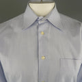 DOLCE & GABBANA Size XL Navy & White Window Pane Cotton Long Sleeve Shirt DOLCE & GABBANA