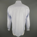 DOLCE & GABBANA Size XL Navy & White Window Pane Cotton Long Sleeve Shirt DOLCE & GABBANA