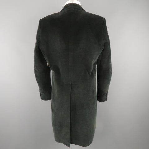 DOMINIQUE MORLOTTI 40 Black Nailhead Textured Velvet Peak Lapel Coat