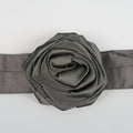 DONNA KARAN Black Silk Satin Rose Sash Belt DONNA KARAN