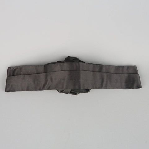 DONNA KARAN Black Silk Satin Rose Sash Belt DONNA KARAN