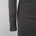 DONNA KARAN Size M Black Layered Jersey Long Sleeve Maxi Sheath Dress DONNA KARAN