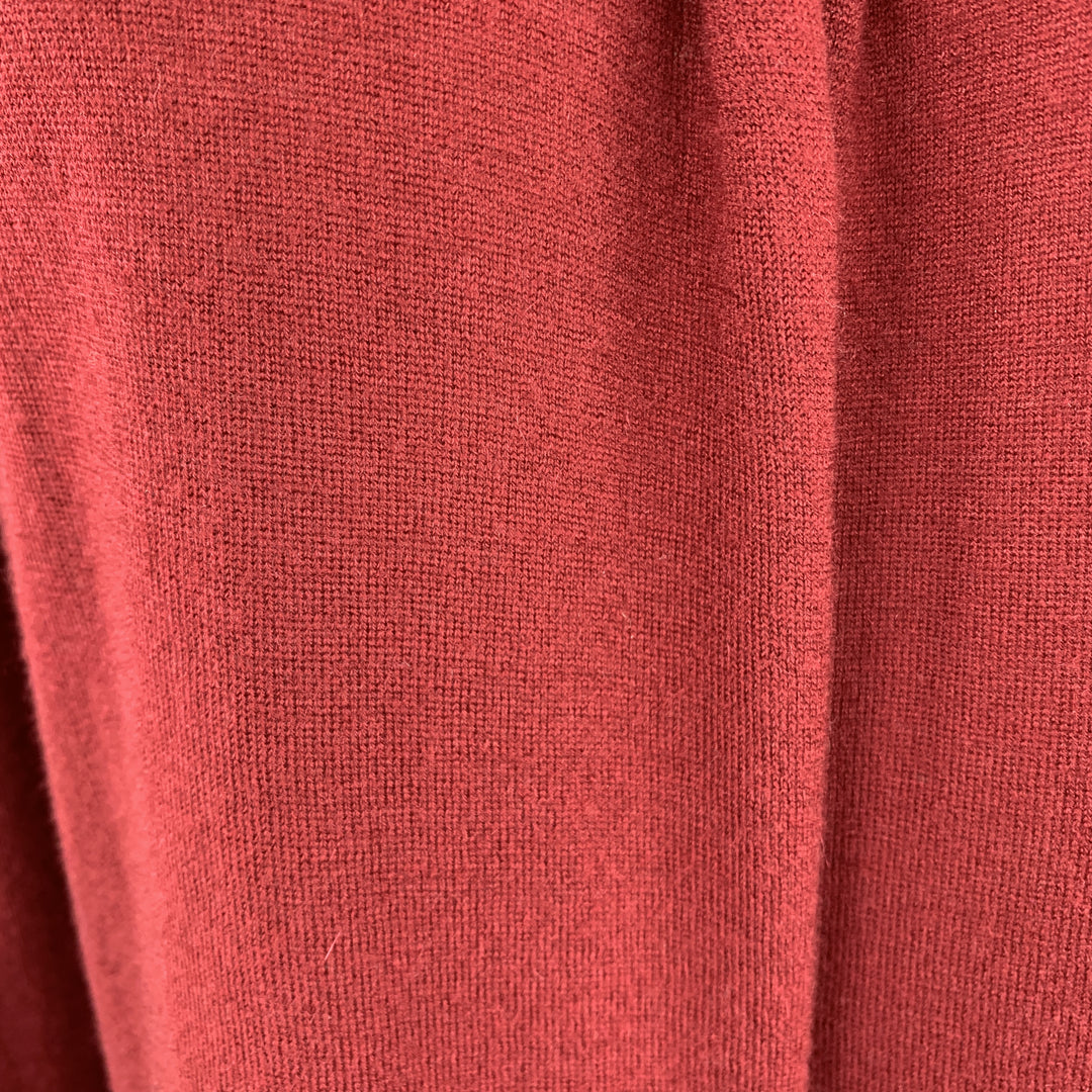 DONNA KARAN Size S Burgundy Cashmere Cardigan Asymmetrical Sweater