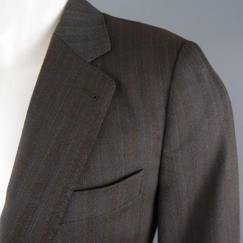 DRIES VAN NOTEN Size 36 Regular Brown Stripe Wool Blend Sport Coat DRIES VAN NOTEN
