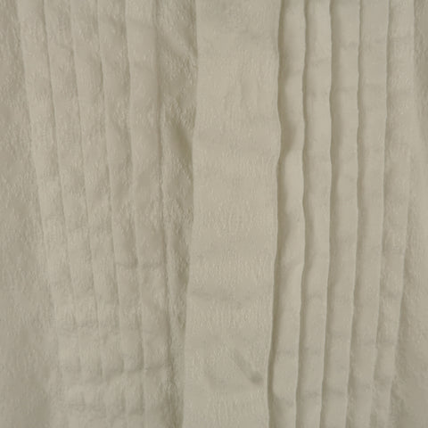 DRIES VAN NOTEN L Chemise à manches longues en jacquard blanc à manchette française plissée sur le devant 