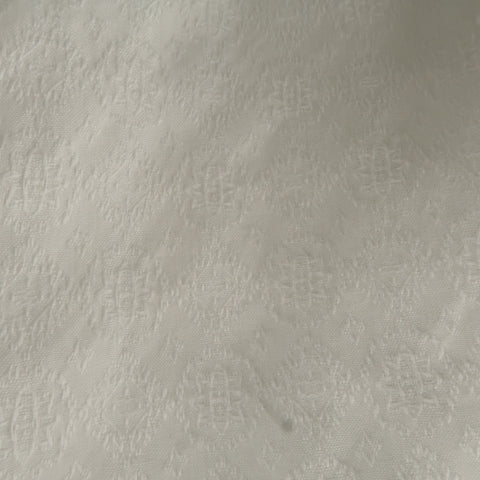 DRIES VAN NOTEN L Chemise à manches longues en jacquard blanc à manchette française plissée sur le devant 