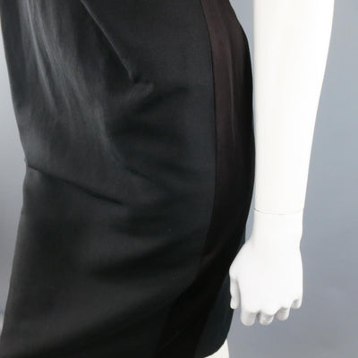 DRIES VAN NOTEN Size 2 Asymmetrical Black Draped Green Military Sleeve Dress