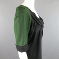 DRIES VAN NOTEN Size 2 Asymmetrical Black Draped Green Military Sleeve Dress DRIES VAN NOTEN