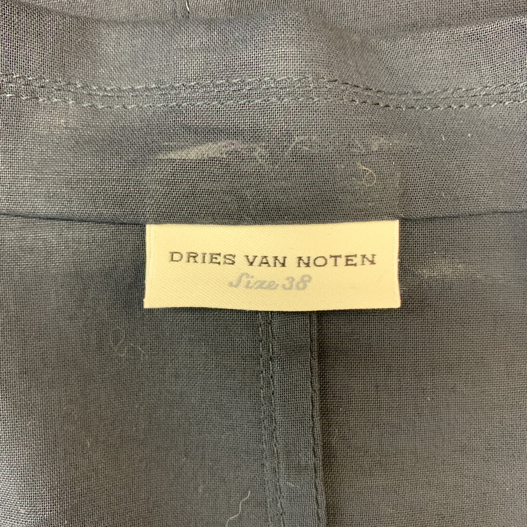 DRIES VAN NOTEN Size 6 Navy Blue Sheer Cotton Jacket / Blazer