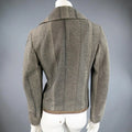 DRIES VAN NOTEN Size 8 Beige & Black Print Wool Pointed Lapel Jacket DRIES VAN NOTEN