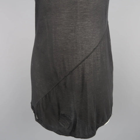 DRKSHDW by RICK OWENS Size M Black Viscose / Silk Burnout Tank DRKSHDW