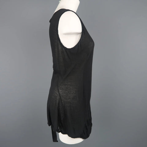 DRKSHDW by RICK OWENS Size M Black Viscose / Silk Burnout Tank DRKSHDW