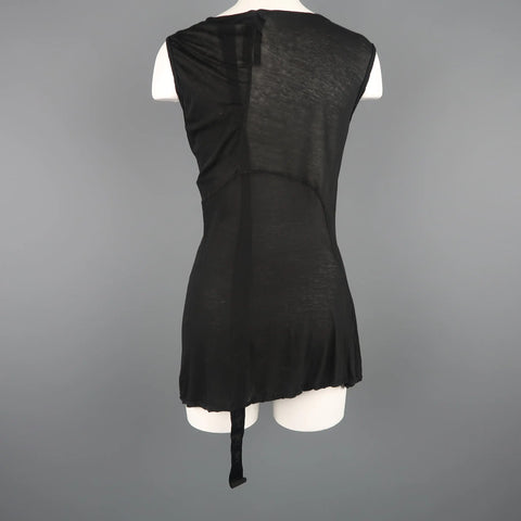 DRKSHDW by RICK OWENS Size M Black Viscose / Silk Burnout Tank DRKSHDW