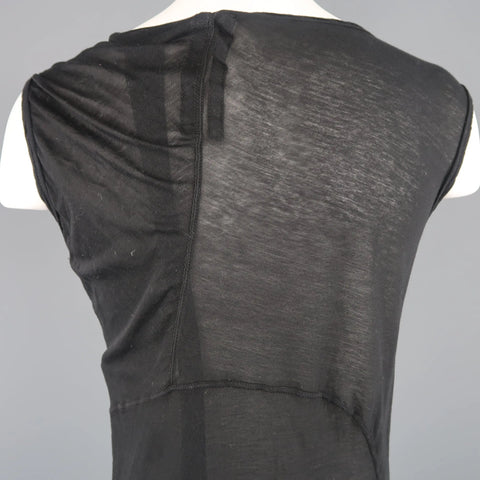DRKSHDW by RICK OWENS Size M Black Viscose / Silk Burnout Tank DRKSHDW