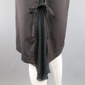 DROZDZIK Size 6 Black Pleated Wool Sheer Fishtail Pencil Skirt DROZDZIK