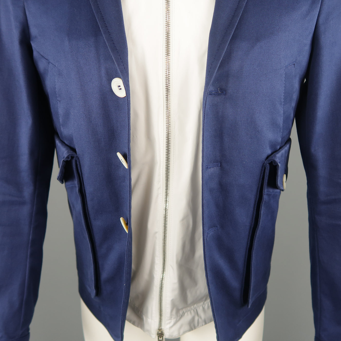 DSQUARED2 36 Navy Hooded Jacket w/ Vest