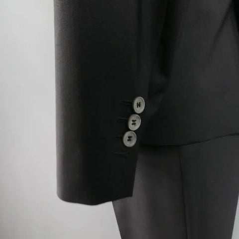 DSQUARED2 42 Short Black Solid Wool Blend 33 35 Suit DSQUARED2