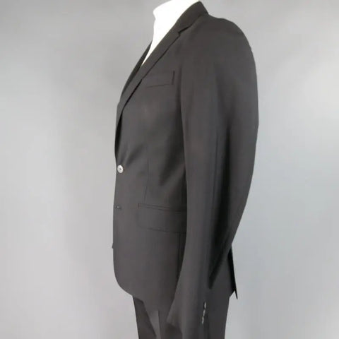 DSQUARED2 42 Short Black Solid Wool Blend 33 35 Suit DSQUARED2