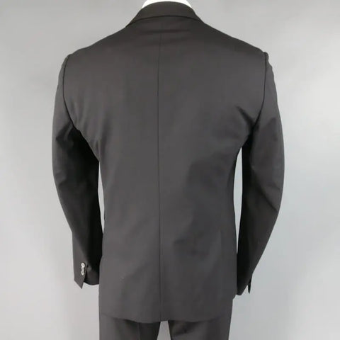 DSQUARED2 42 Short Black Solid Wool Blend 33 35 Suit DSQUARED2