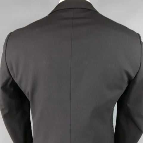 DSQUARED2 42 Short Black Solid Wool Blend 33 35 Suit DSQUARED2