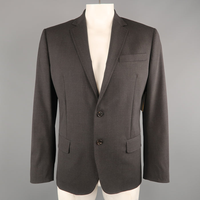 DSQUARED2 Size 44 Charcoal Wool Blend Notch Lapel Sport Coat