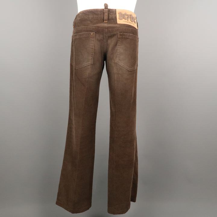 DSQUARED2 Size 30 Brown Solid Corduroy Button Fly Casual Pants