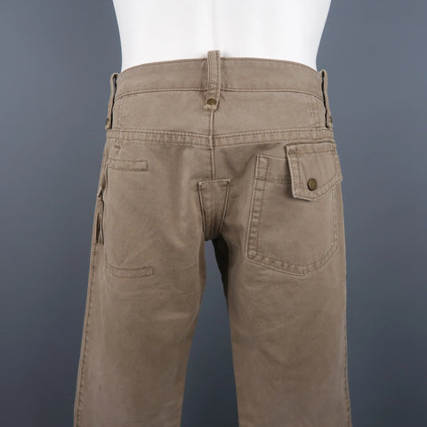 DSQUARED2 Size 30 Khaki Solid Cotton Casual Pants DSQUARED2