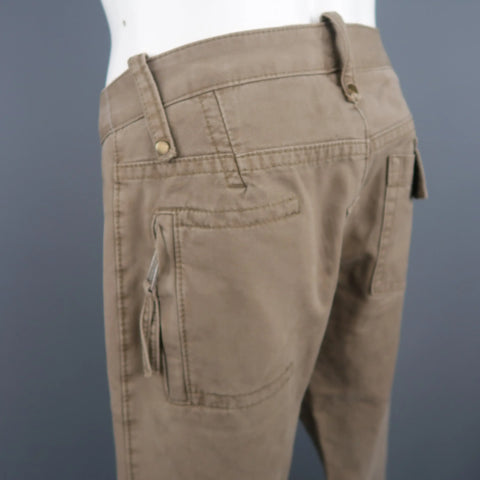 DSQUARED2 Size 30 Khaki Solid Cotton Casual Pants DSQUARED2