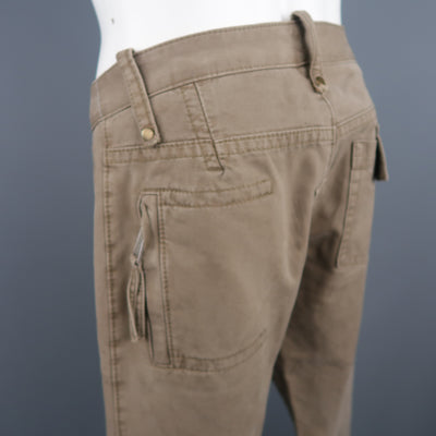 DSQUARED2 Size 30 Khaki Solid Cotton Casual Pants
