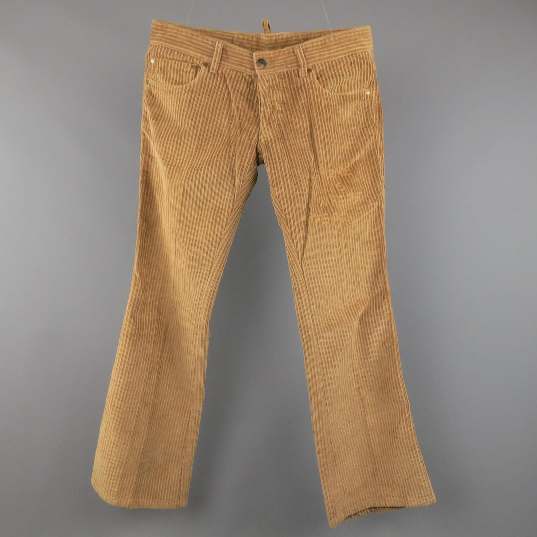 DSQUARED2 Size 30 Tan Corduroy Home Is Where The Heart Is Jean Cut Pants