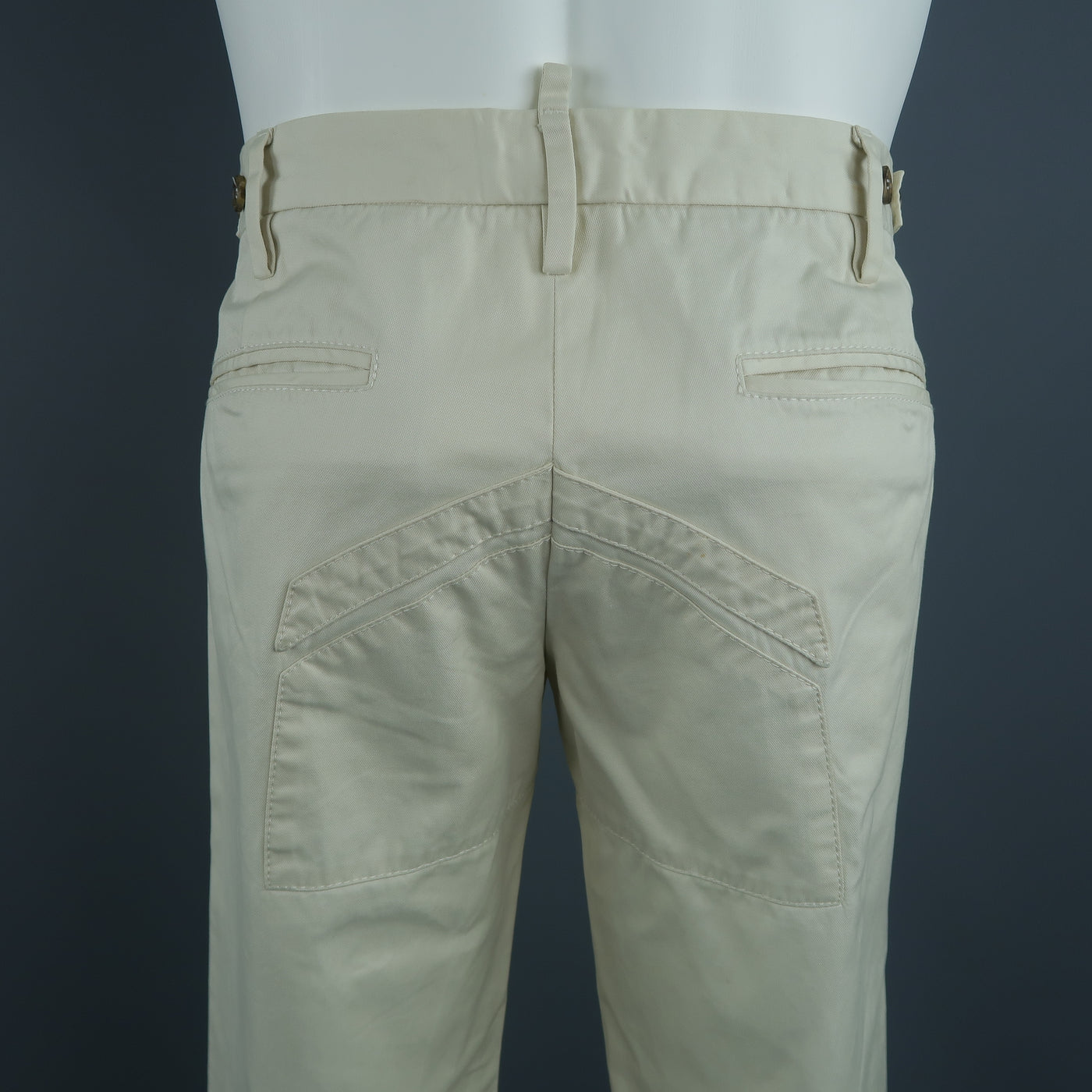 DSQUARED2 Size 32 Cream Solid Cotton l Pants