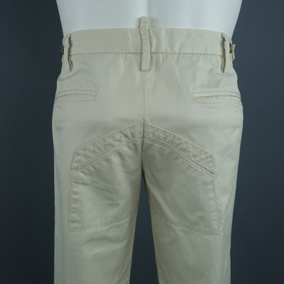 DSQUARED2 Size 32 Cream Solid Cotton l Pants