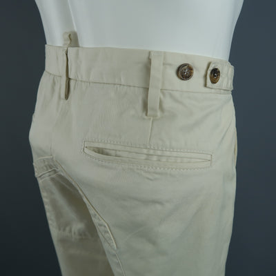 DSQUARED2 Size 32 Cream Solid Cotton l Pants