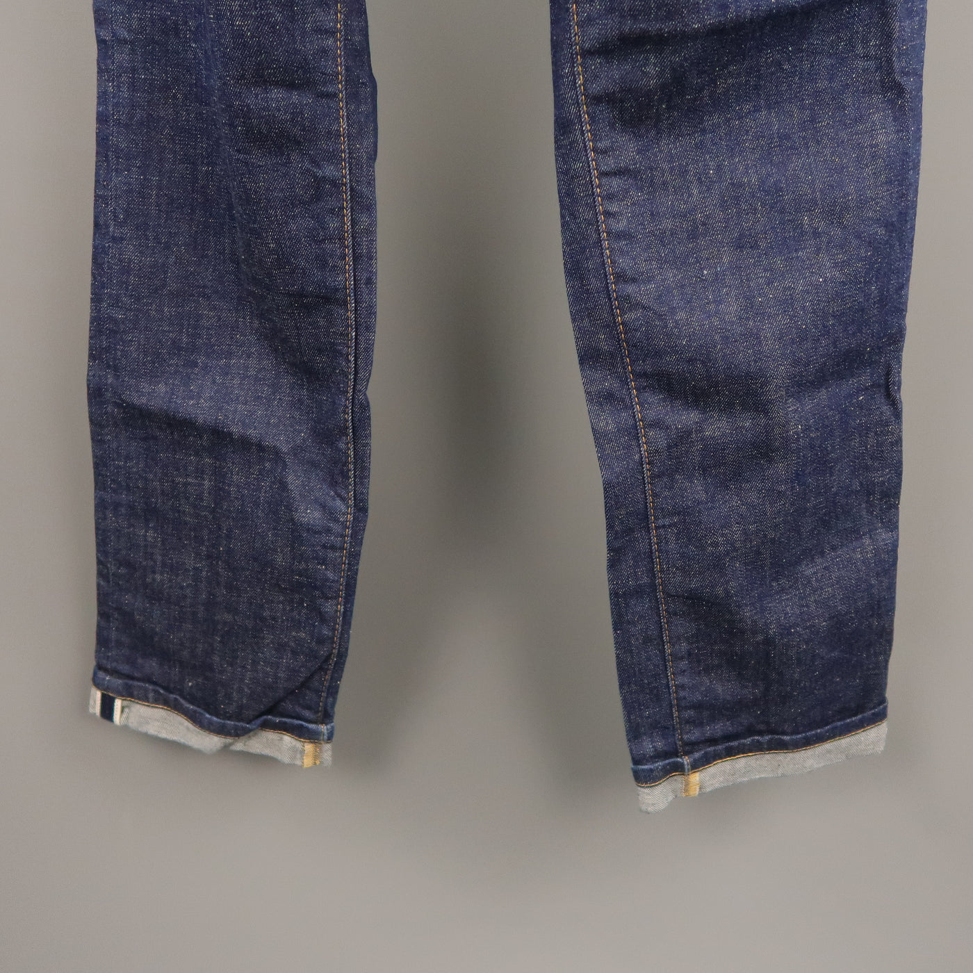 DSQUARED2 Size 32 Indigo Contrast Stitch Selvedge Denim Jeans