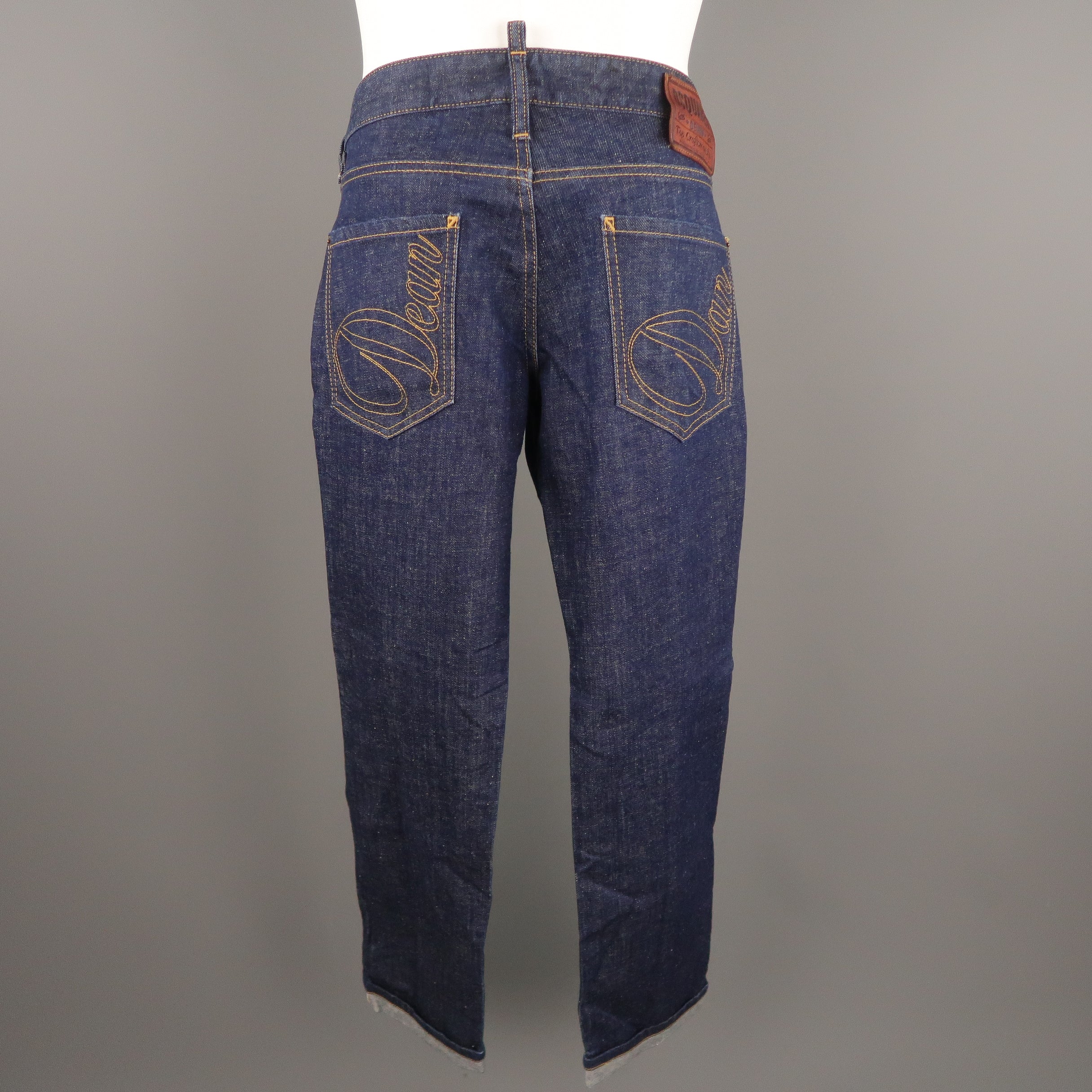 DSQUARED2 Size 32 Indigo Contrast Stitch Selvedge Denim