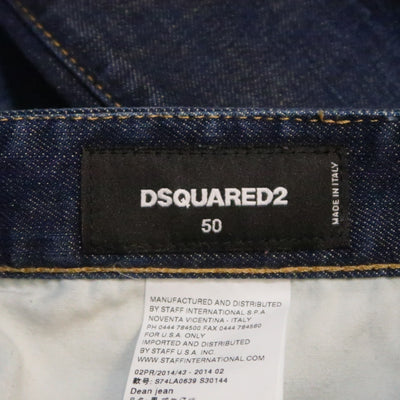 DSQUARED2 Size 34 Indigo Denim Distressed Jeans