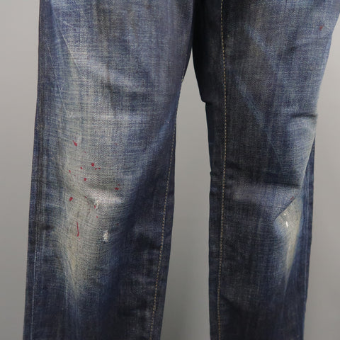 DSQUARED2 Size 34 Indigo Distressed Denim Jeans