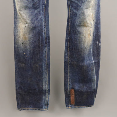 DSQUARED2 Size 34 Indigo Distressed Denim Zip Fly Jeans