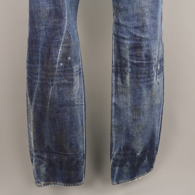 DSQUARED2 Size 34 Indigo Distressed Denim Zip Fly Jeans