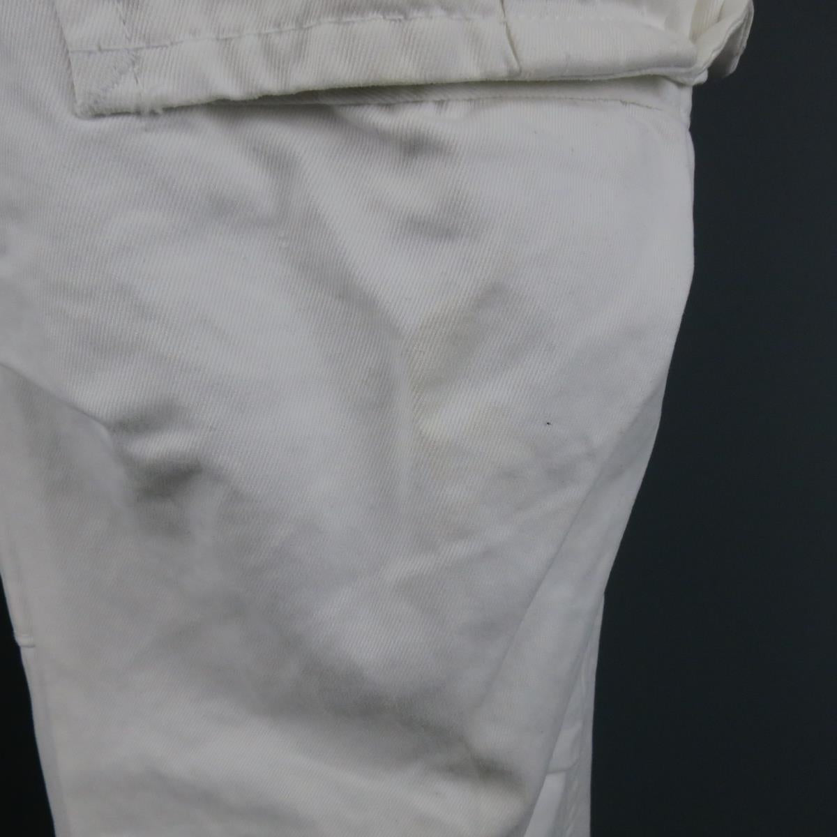DSQUARED2 Size 34 White Cotton Zip Cargo Utility Pants
