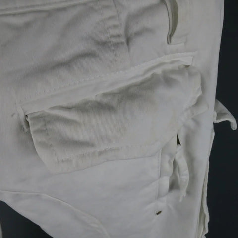 DSQUARED2 Size 34 White Cotton Zip Cargo Utility Pants DSQUARED2